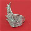 American Diamond Adjustable Ring with Rhodium Plating 2 Tone Plating Carat Plating