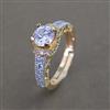 American Diamond Adjustable Ring with Rhodium Plating 2 Tone Plating Carat Plating