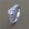 American Diamond Adjustable Ring with Rhodium Plating 2 Tone Plating Carat Plating