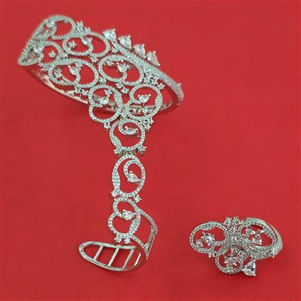 American Diamond Adjustable Hath Pan with Rhodium Plating 2 Tone Plating