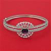 American Diamond Openable kada with Rhodium Plating