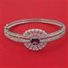 American Diamond Openable kada with Rhodium Plating