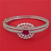 American Diamond Openable kada with Rhodium Plating