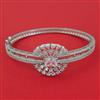 American Diamond Openable kada with Rhodium Plating
