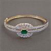 American Diamond Openable kada with Rhodium Plating