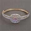 American Diamond Openable kada with Rhodium Plating