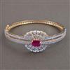 American Diamond Openable kada with Rhodium Plating