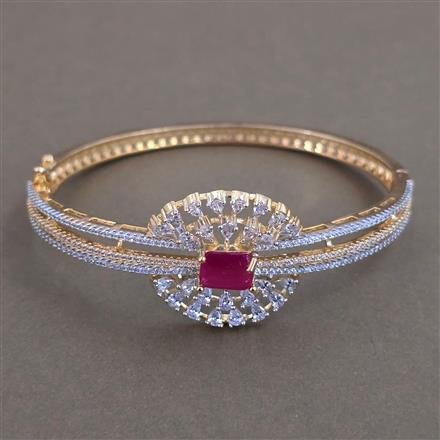 American Diamond Openable kada with Rhodium Plating