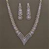 American Diamond Classic Necklace with Rhodium Plating 2 Tone Plating Mehndi Plating Carat Plating