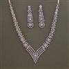 American Diamond Classic Necklace with Rhodium Plating 2 Tone Plating Mehndi Plating Carat Plating