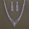 American Diamond Classic Necklace with Rhodium Plating 2 Tone Plating Mehndi Plating Carat Plating