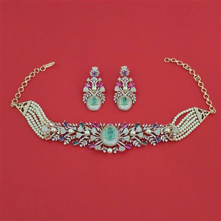 American Diamond Hazoorilal Necklace with Carat Plating