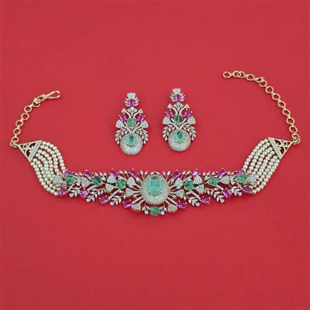 American Diamond Hazoorilal Necklace with Carat Plating