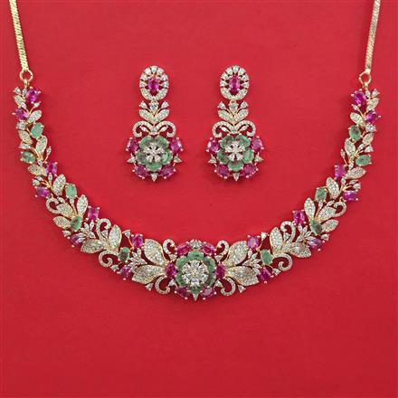 American Diamond Hazoorilal Necklace with Carat Plating