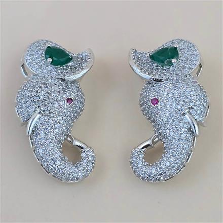 American Diamond Animal Brooch with Rhodium Plating