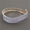 American Diamond Openable kada with Rhodium Plating 2 Tone Plating Mehndi Plating