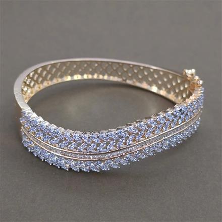 American Diamond Openable kada with Rhodium Plating 2 Tone Plating Mehndi Plating