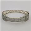 American Diamond Openable kada with Rhodium Plating 2 Tone Plating Mehndi Plating