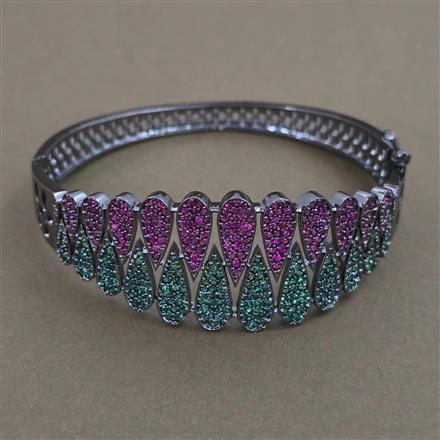 American Diamond Openable kada with Black Plating