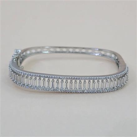 American Diamond Openable kada with Rhodium Plating 2 Tone Plating Carat Plating