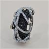 American Diamond Adjustable Ring with Black Plating