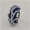 American Diamond Adjustable Ring with Black Plating