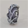 American Diamond Adjustable Ring with Black Plating