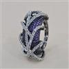 American Diamond Adjustable Ring with Black Plating