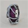 American Diamond Adjustable Ring with Black Plating