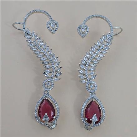 American Diamond Earcuff with Rhodium Plating