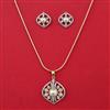 American Diamond Pearl Pendant Set with 2 Tone Plating