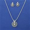 American Diamond Classic Pendant Set with Rhodium Plating