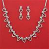 American Diamond Classic Necklace with Rhodium Plating