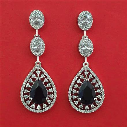 American Diamond Classic Earring with Rhodium Plating