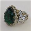 American Diamond Adjustable Ring with Mehndi Plating