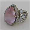 American Diamond Adjustable Ring with Mehndi Plating