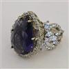 American Diamond Adjustable Ring with Mehndi Plating
