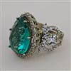 American Diamond Adjustable Ring with Mehndi Plating