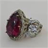 American Diamond Adjustable Ring with Mehndi Plating