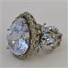 American Diamond Adjustable Ring with Mehndi Plating