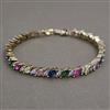 American Diamond Openable Bracelet with Rhodium Plating Mehndi Plating