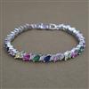 American Diamond Openable Bracelet with Rhodium Plating Mehndi Plating