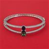 American Diamond Openable kada with Rhodium Plating