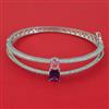American Diamond Openable kada with Rhodium Plating