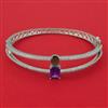 American Diamond Openable kada with Rhodium Plating