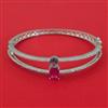American Diamond Openable kada with Rhodium Plating