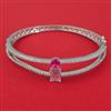 American Diamond Openable kada with Rhodium Plating