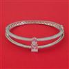 American Diamond Openable kada with Rhodium Plating