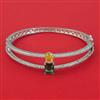 American Diamond Openable kada with Rhodium Plating