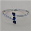 American Diamond Openable kada with Rhodium Plating
